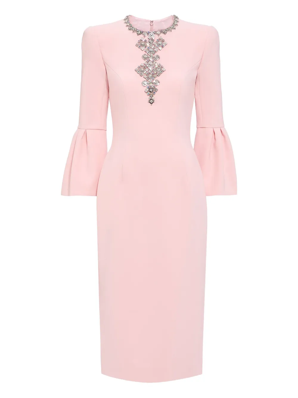 Margoni bell-sleeve embellished midi dress