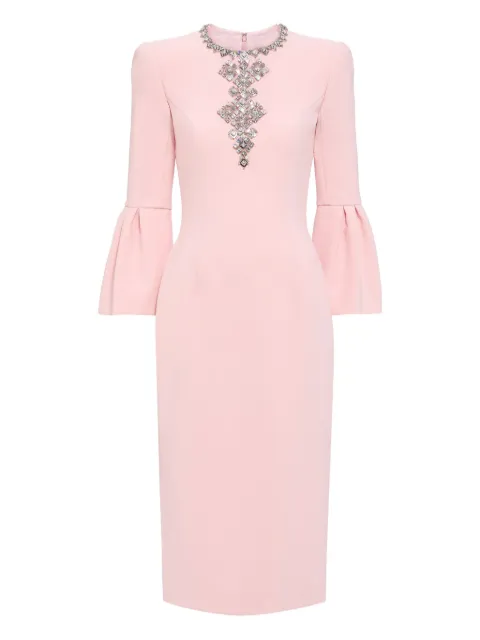 Jenny Packham Margoni bell-sleeve embellished midi dress
