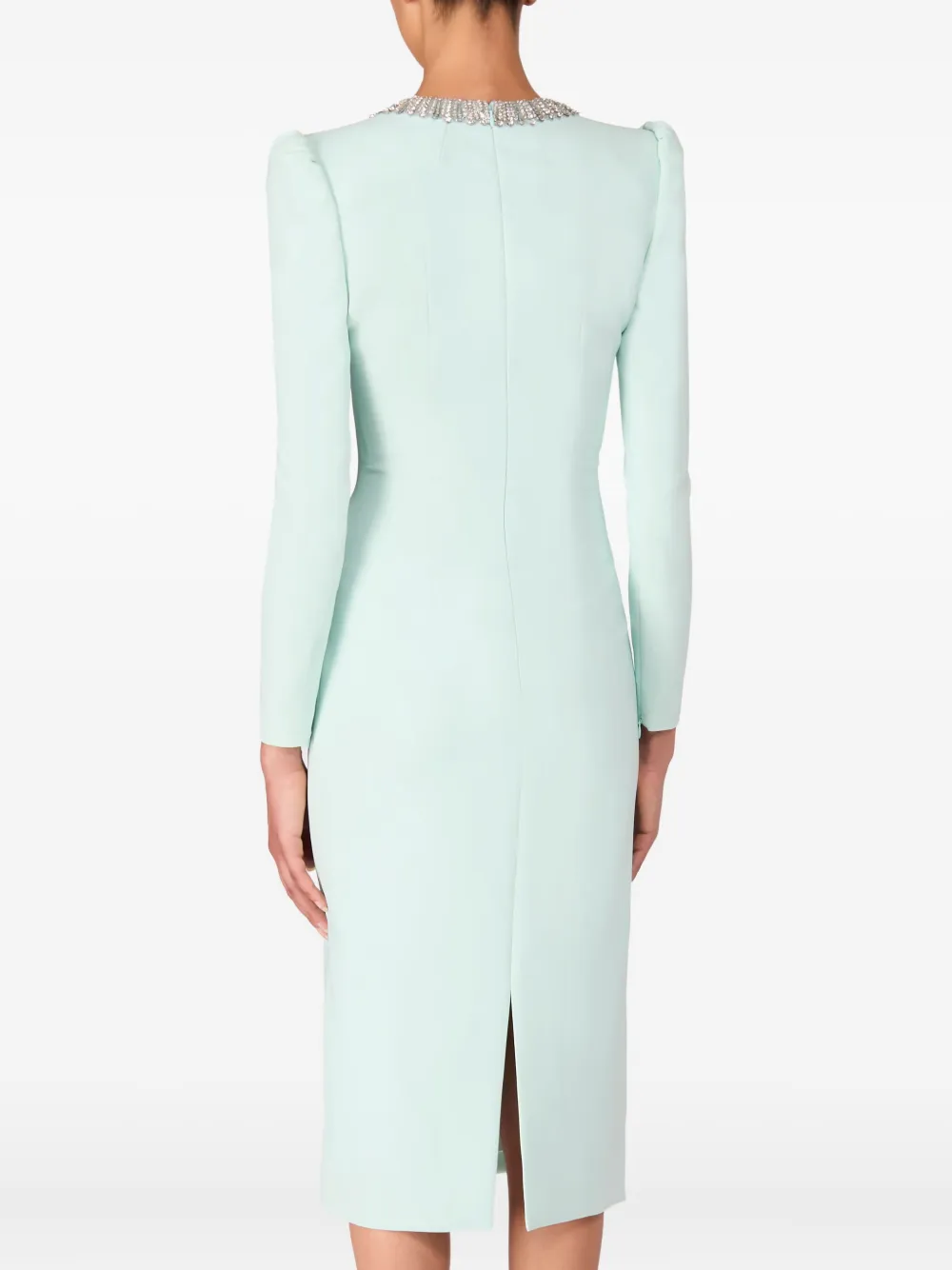 Jenny Packham Jurk met verfraaide hals en lange mouwen Groen