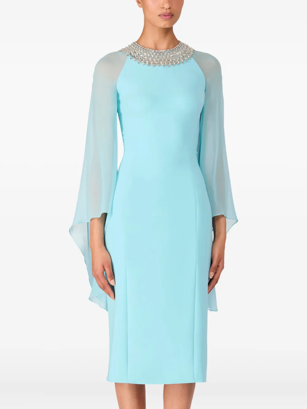 Jenny Packham Avondjurk met gedrapeerde hals - Blauw