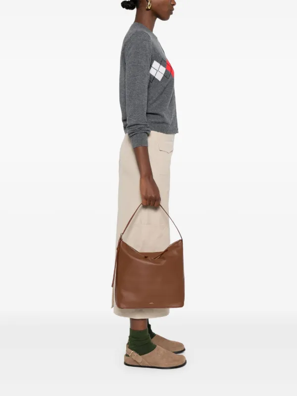 A.P.C. レザーショルダーバッグ | ブラウン | FARFETCH JP
