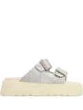 Casadei buckle-embellished platform slides - Grey