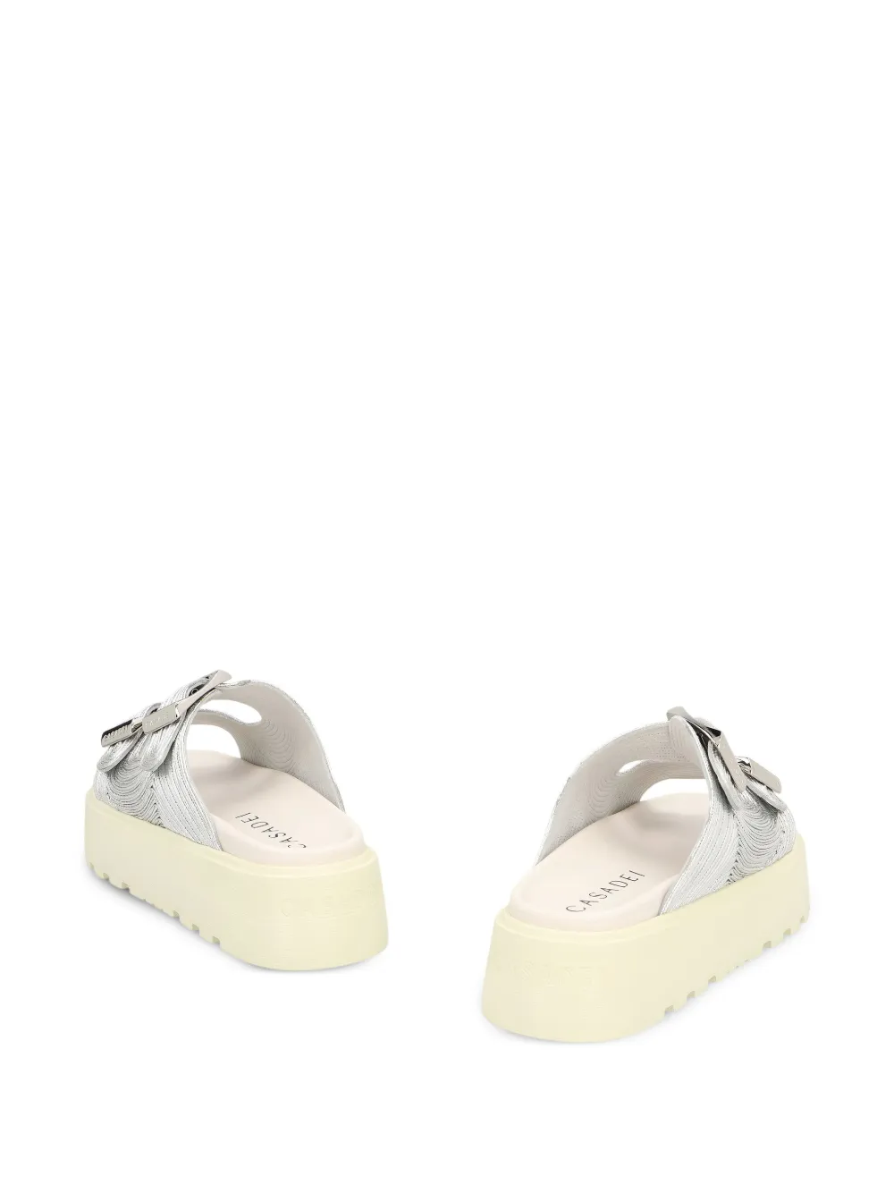 Casadei buckle-embellished platform slides Grey