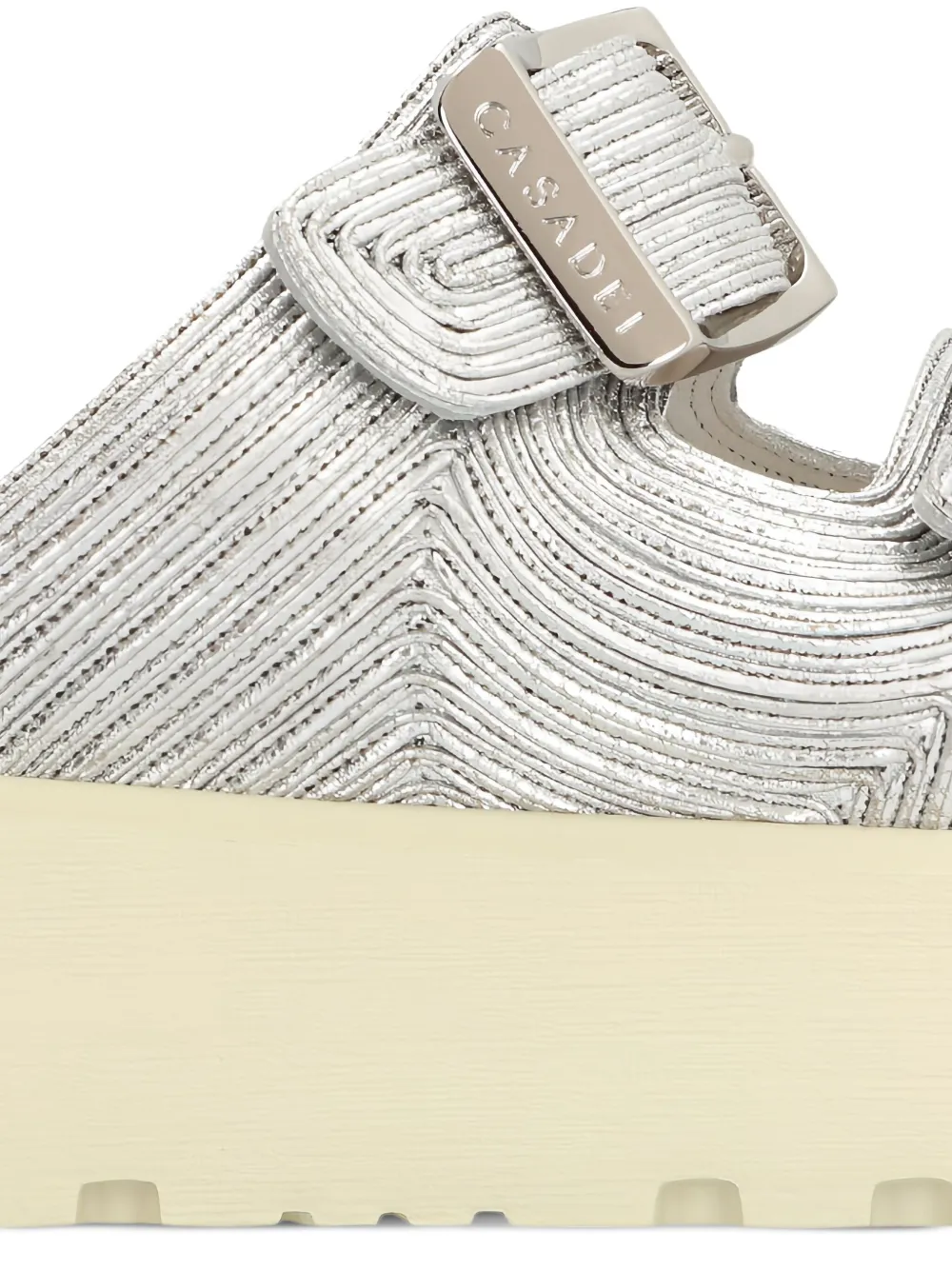 Casadei buckle-embellished platform slides Grey