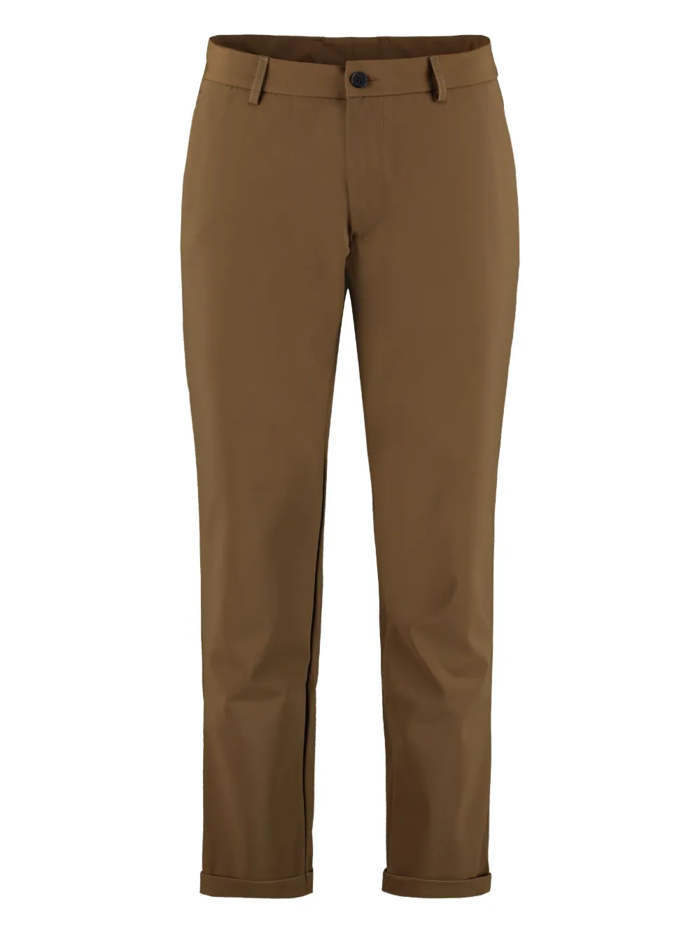 THE (Alphabet)  cuffed-hems flat-front trousers | Brown | Image 1