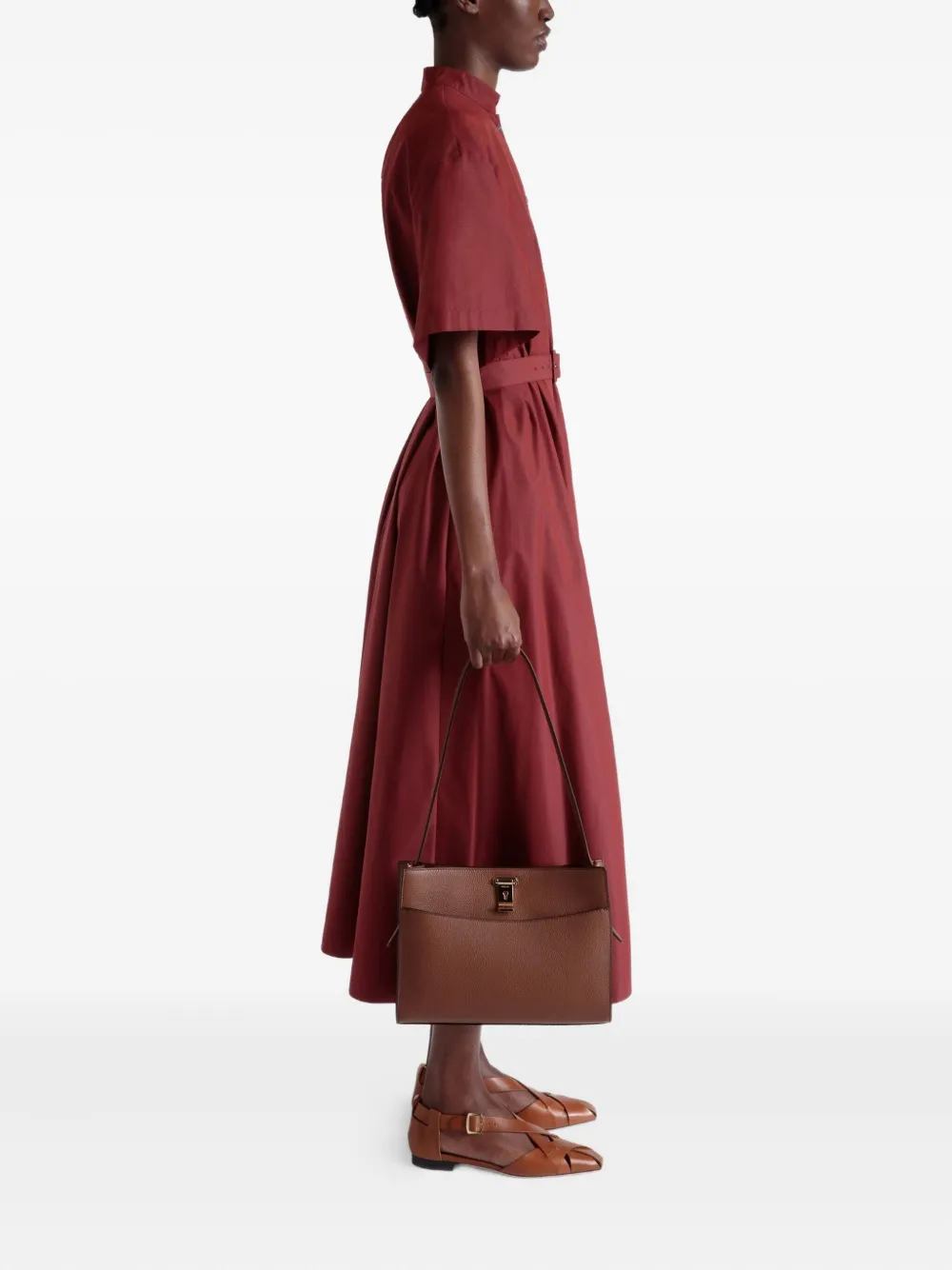 Bally Lock Me Leather Shoulder Bag