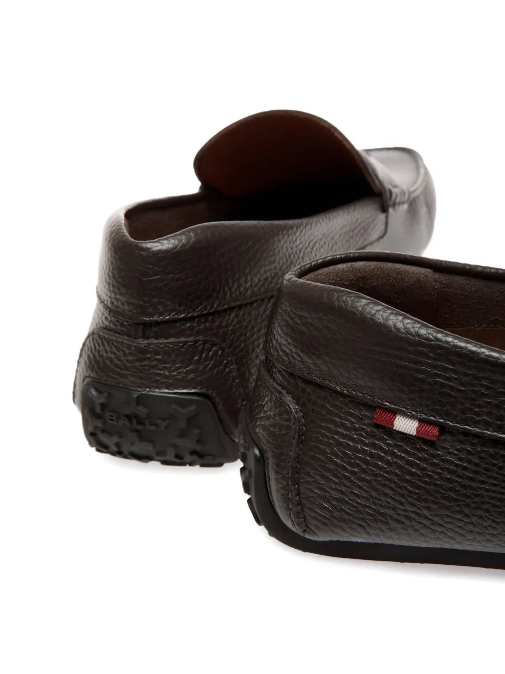 Bally grained-leather loafers Brown