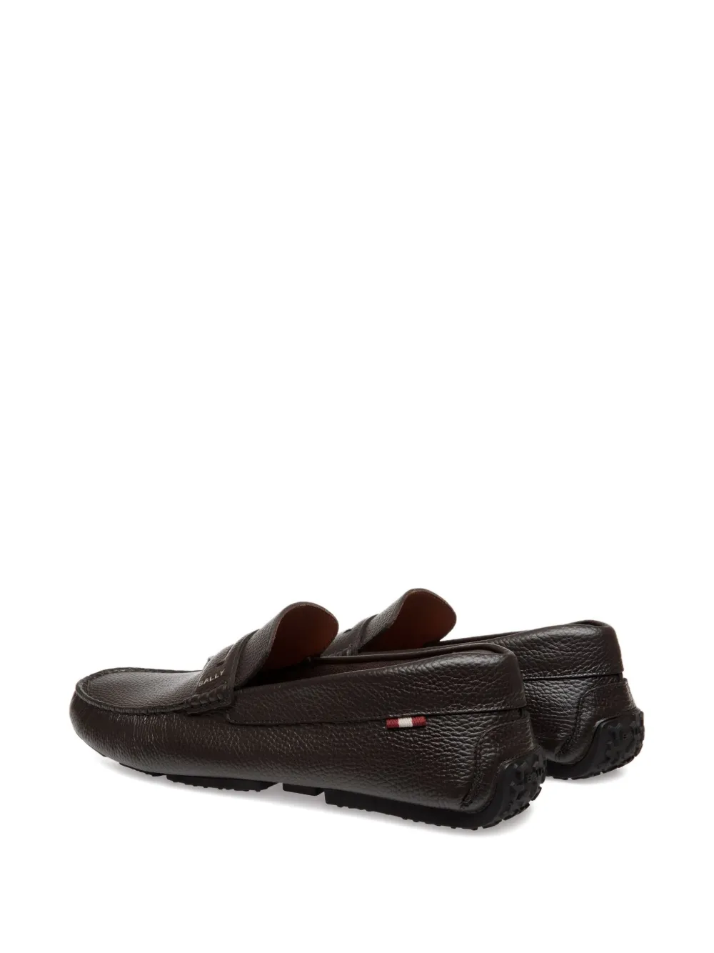 Bally grained-leather loafers Brown