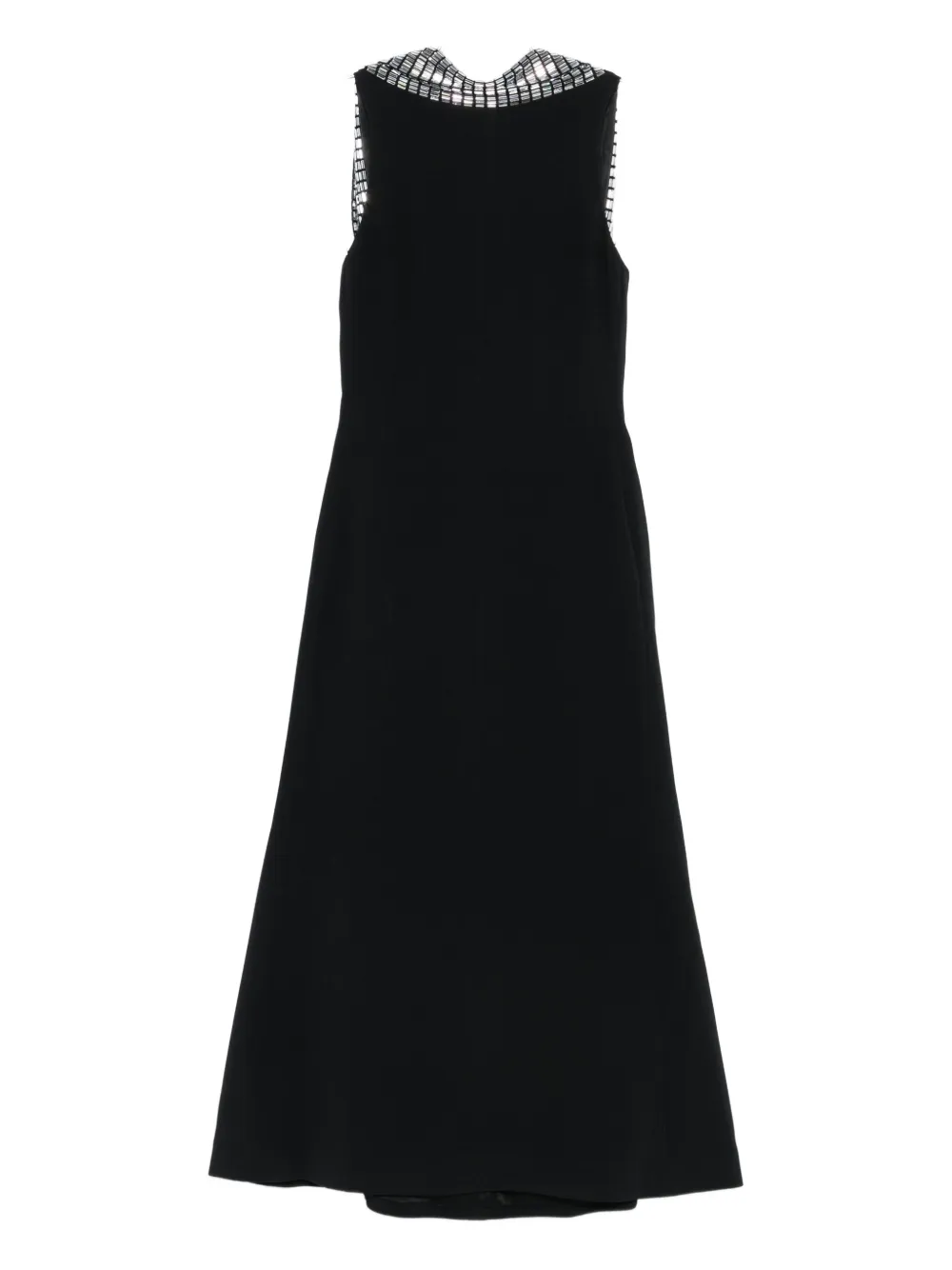 David Koma Embellished-collar Sleeveless Midi Dress In Black