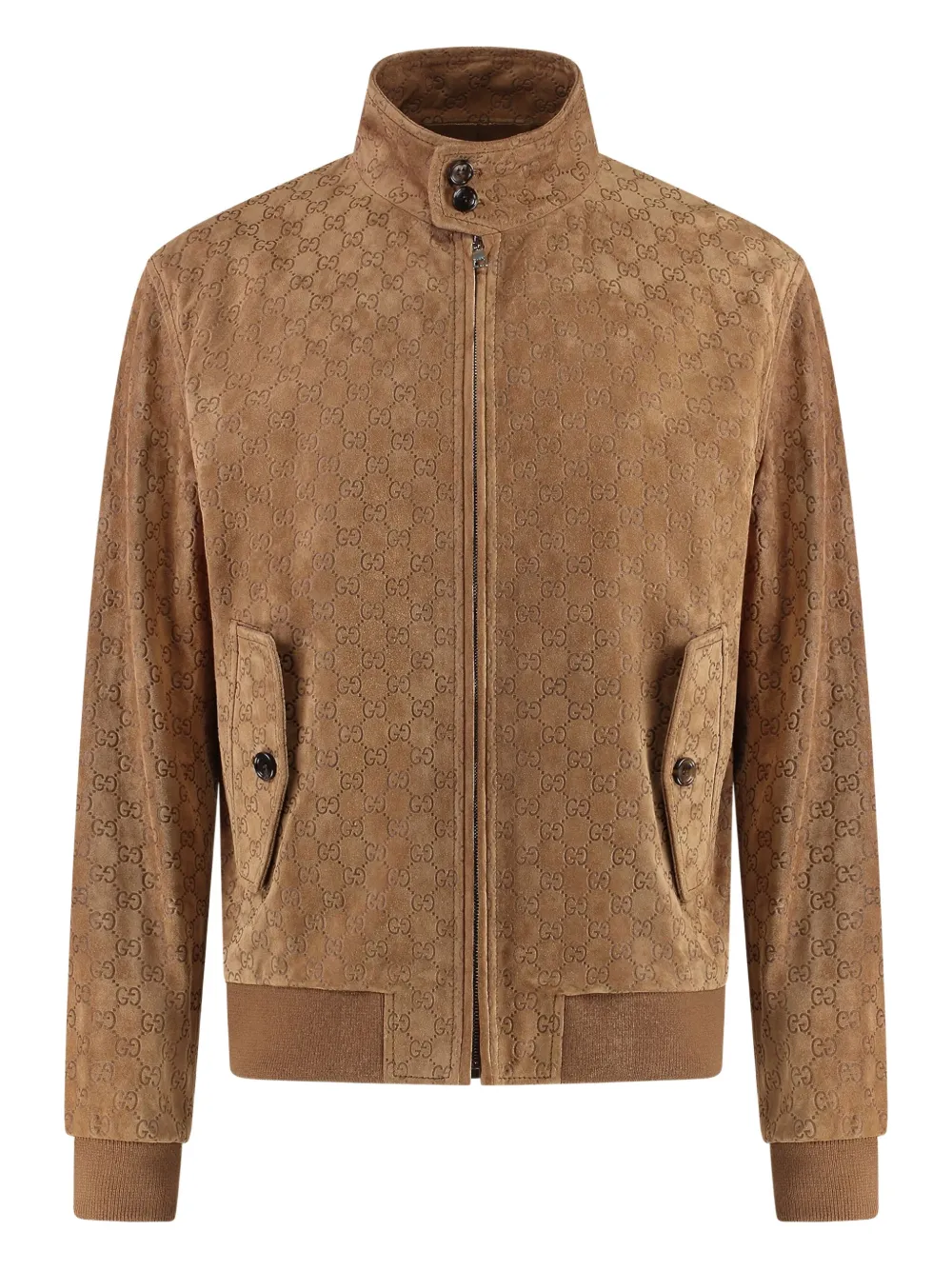Gucci Suède jack met GG-jacquard Bruin