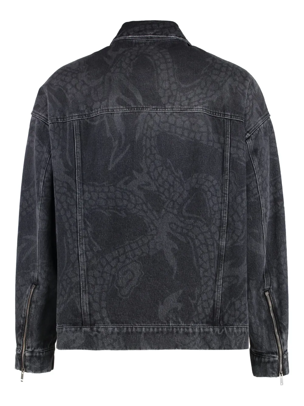Givenchy dragon-print denim jacket Zwart