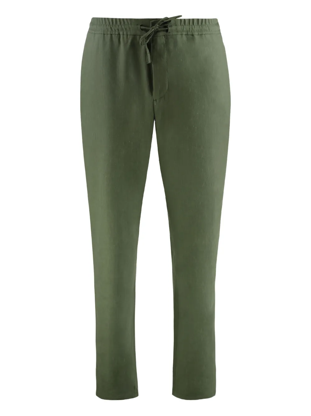 Canali drawstring wool-blend regular trousers Groen