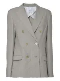 SOLOTRE double-breasted linen blazer - Neutrals