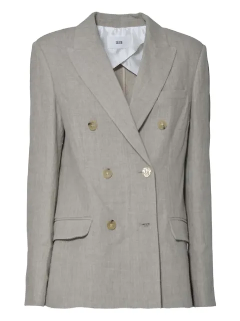 SOLOTRE double-breasted linen blazer