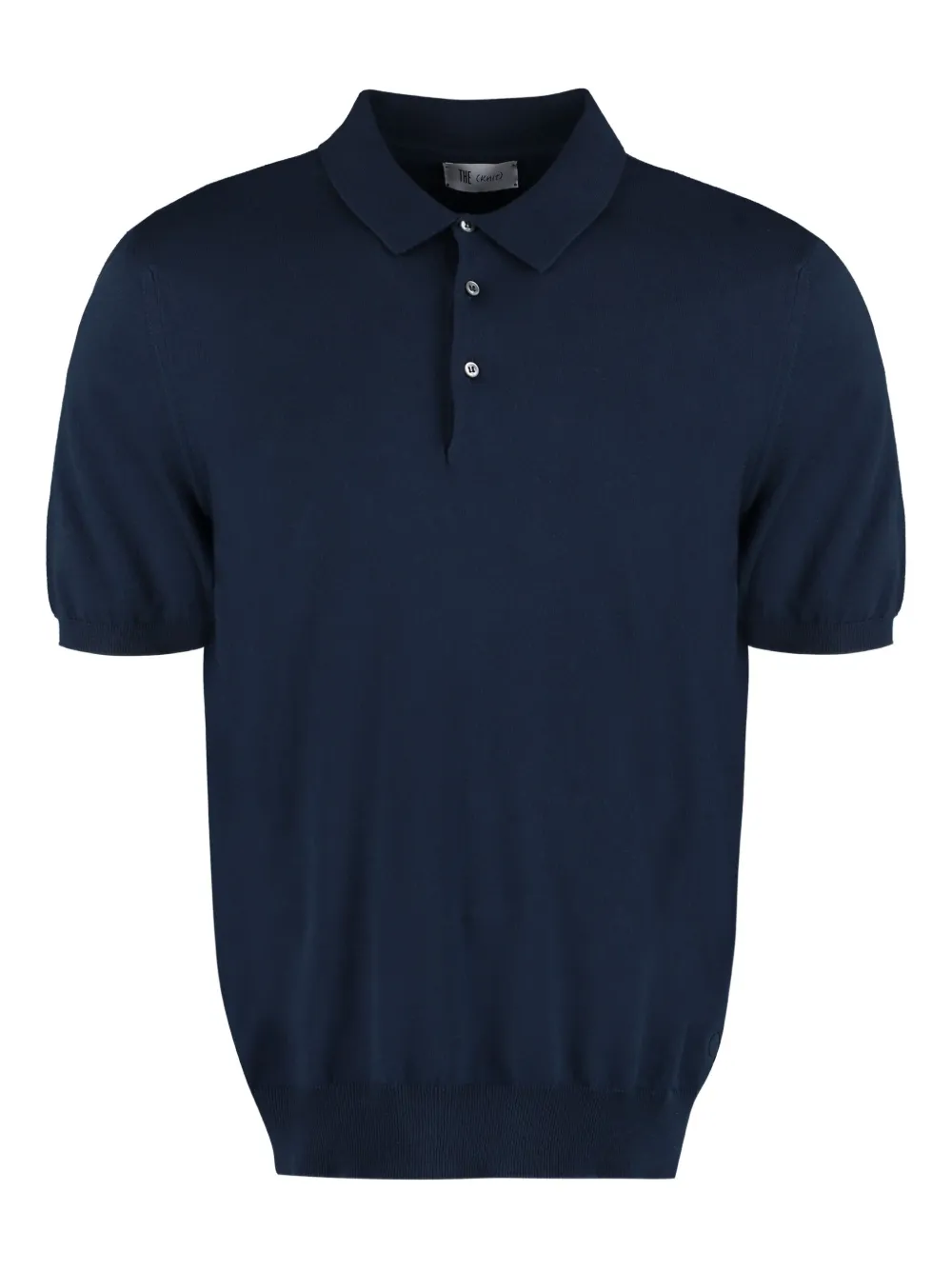THE (Alphabet) fine-knit polo shirt | Blue | Image 1