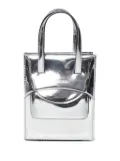 HIDESINS metallic-effect leather tote bag - Silver