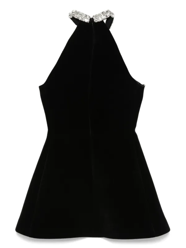 knee length dresses for ladies Embellished Halterneck A-Line Mini Dress in Almond - 10 main image 1
