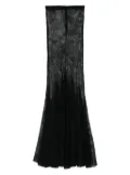 David Koma semi-sheer skirt - Black