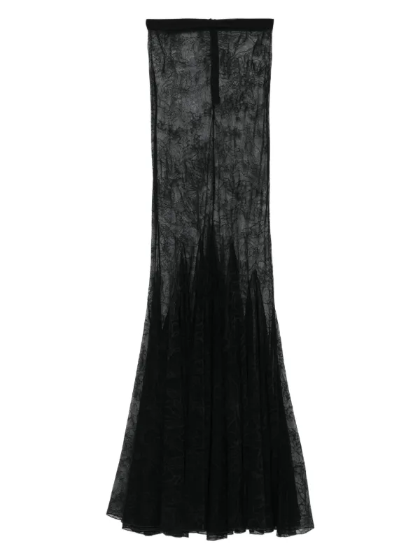David Koma Semi-sheer Skirt in Black