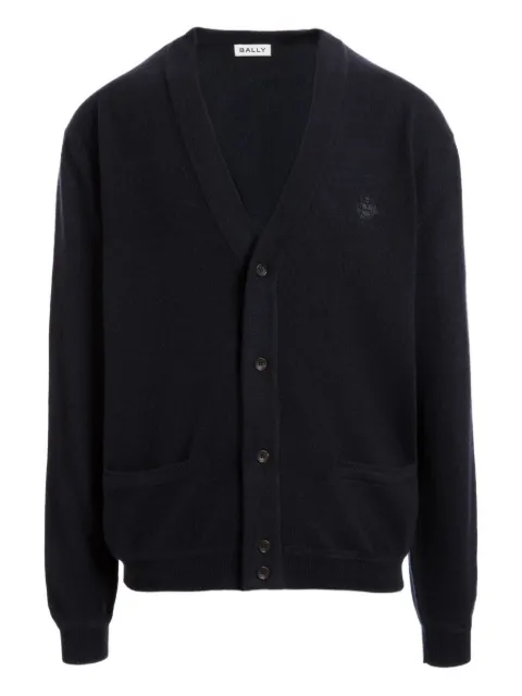 Bally crest-embroidered cashmere cardigan