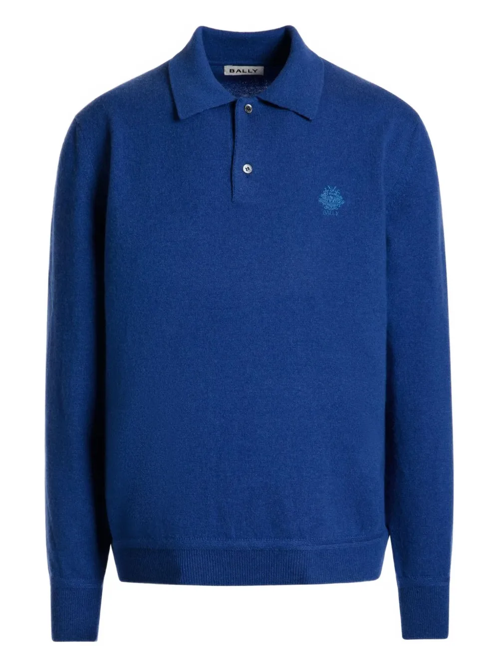 Bally embroidered-crest cashmere sweater | Blue | Image 1