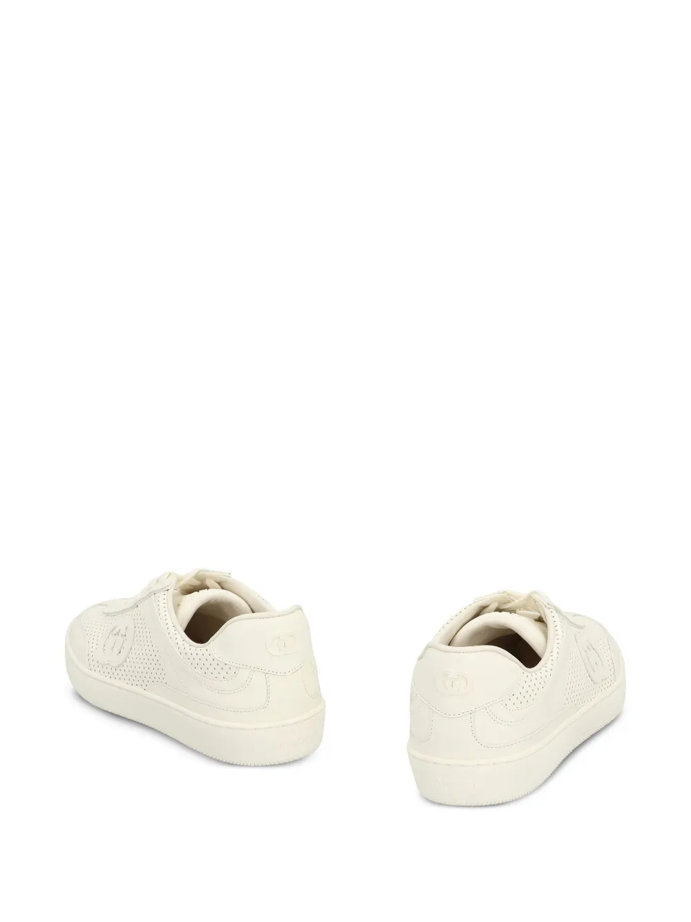 Gucci G75 leather perforated logo sneakers White
