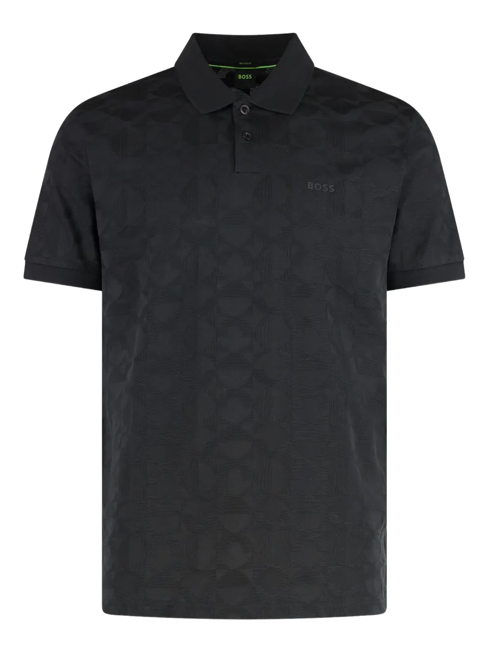 BOSS Poloshirt met jacquard-patroon Zwart