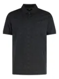 BOSS patterned-jacquard polo shirt - Black