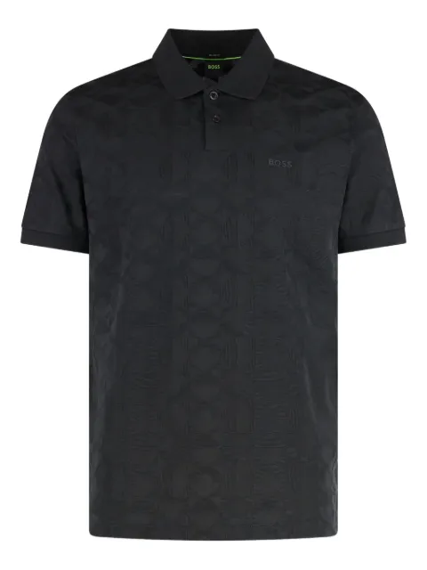 BOSS patterned-jacquard polo shirt