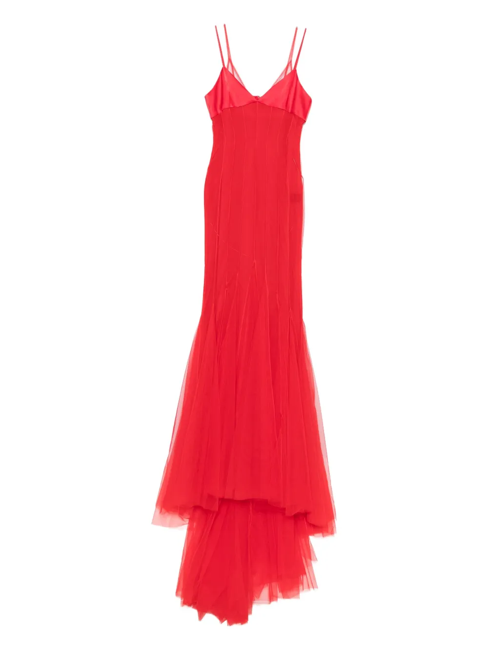 layered-tulle maxi dress