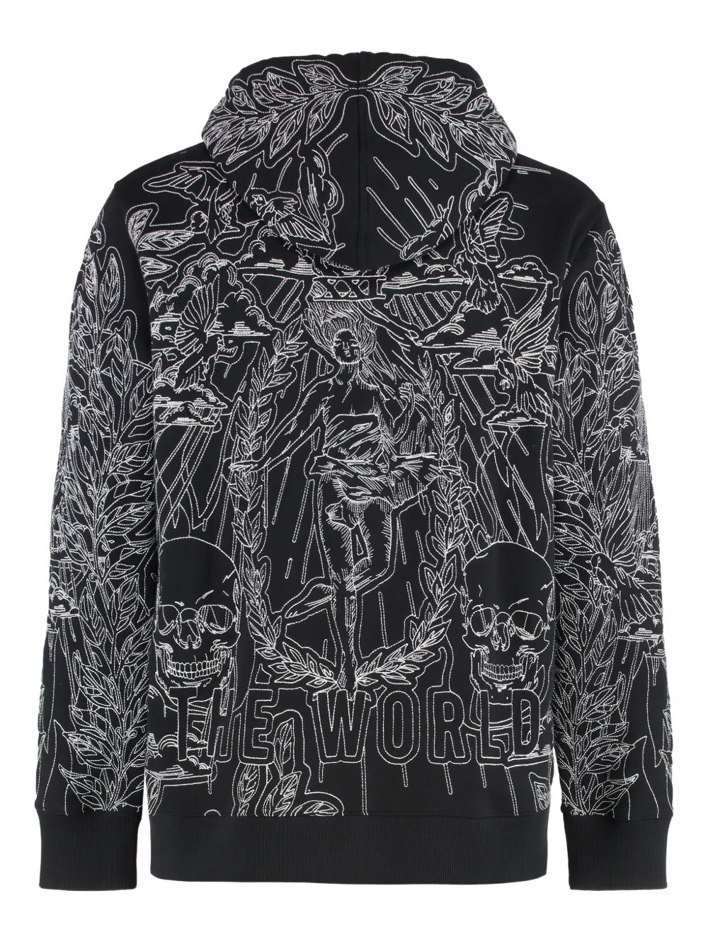 Givenchy embroidered full-zip hoodie Zwart