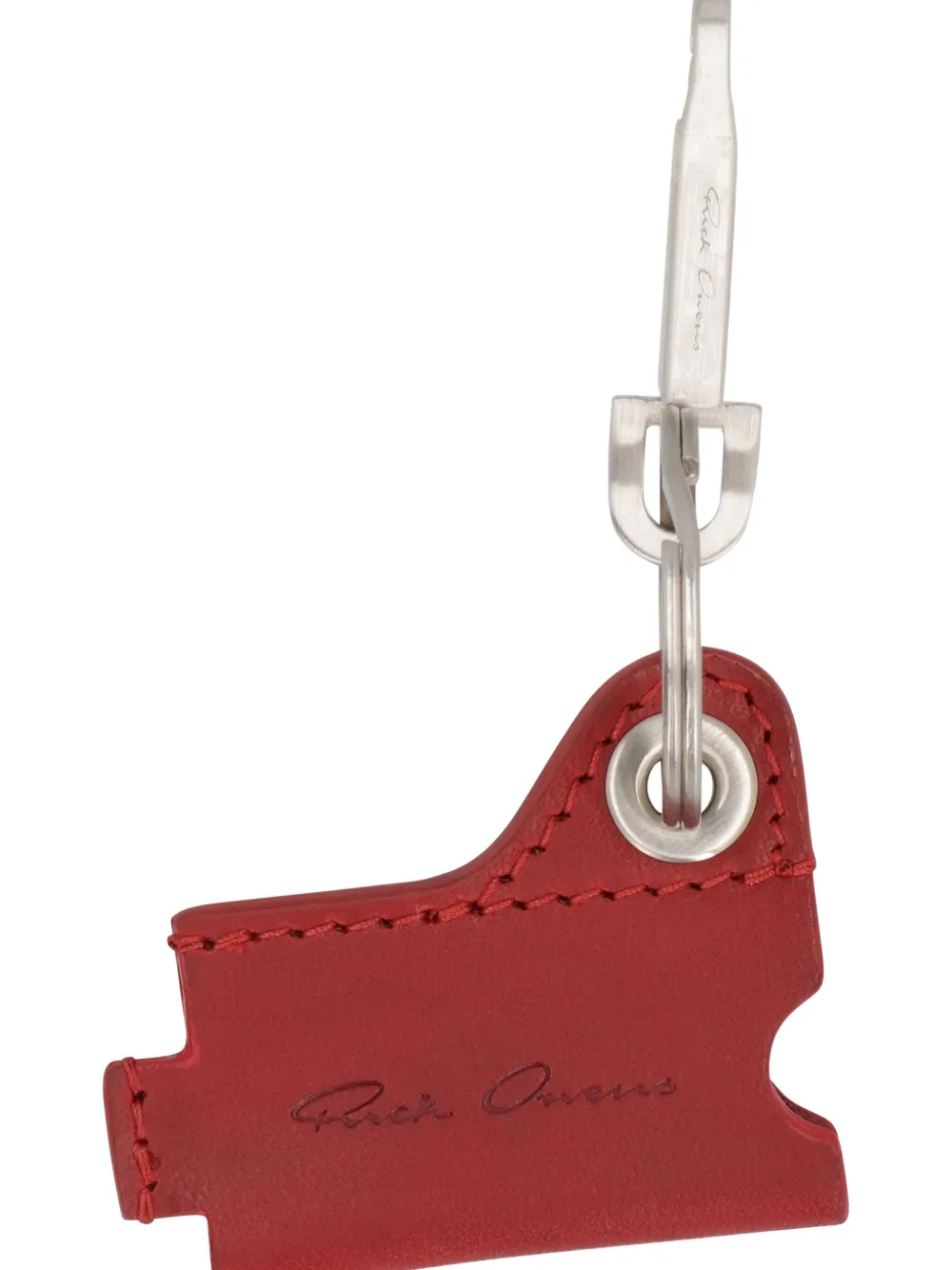 Rick Owens Leren sleutelhanger met gesp Rood