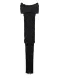 KHAITE draped fringe dress - Black