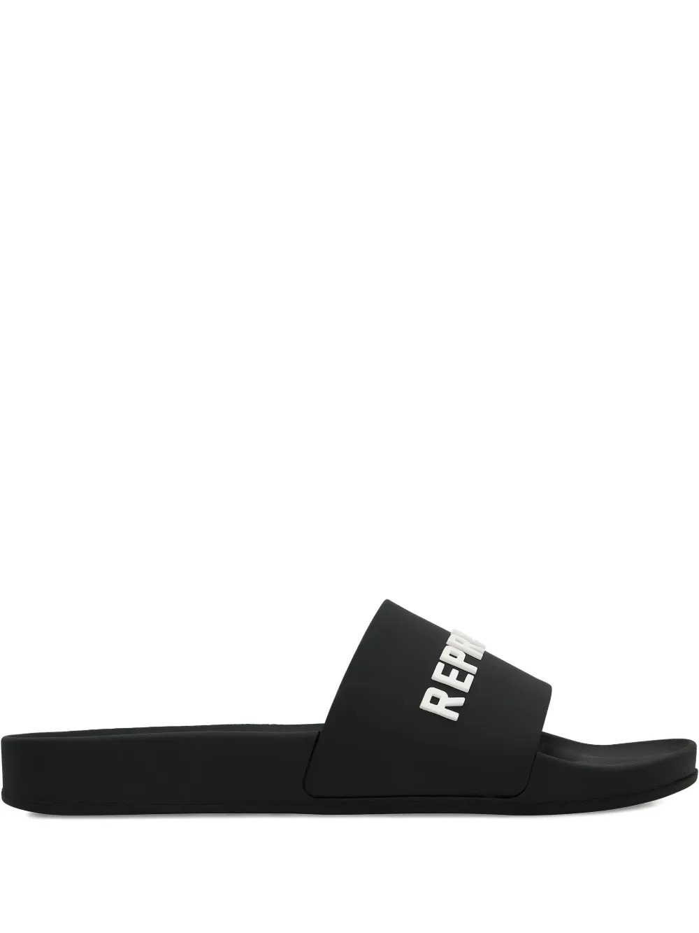 Represent logo-embossed rubber slides | Black | Image 1