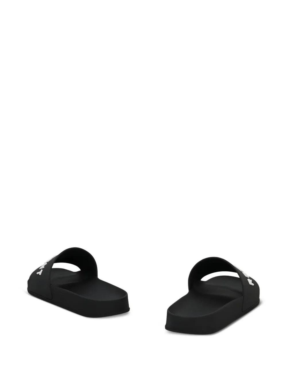 Represent logo-embossed rubber slides Black