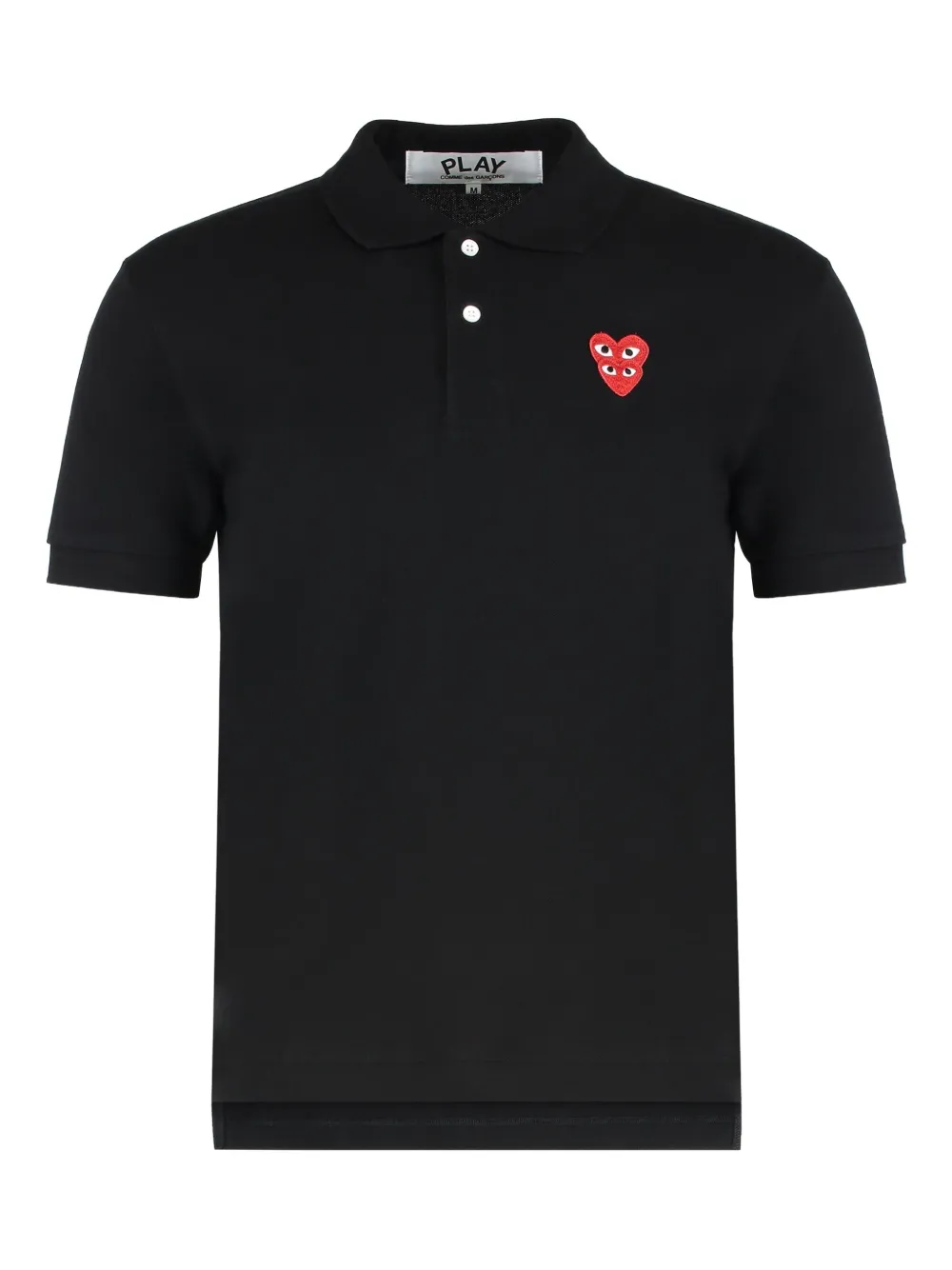 Comme Des Garçons Play heart-logo piqué polo shirt | Black | Image 1