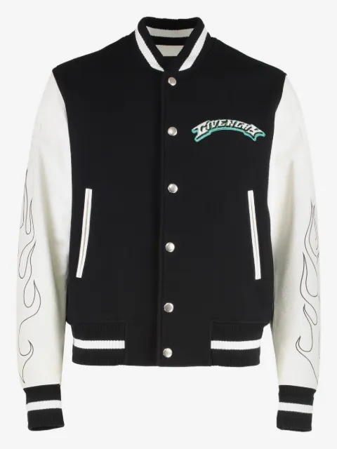 Givenchy chamarra bomber con llamas estampadas