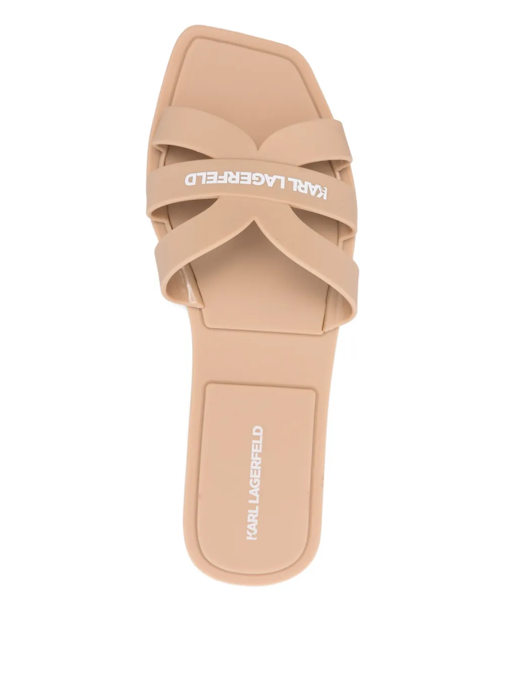 Karl Lagerfeld Slippers met drie bandjes en logodetail Beige