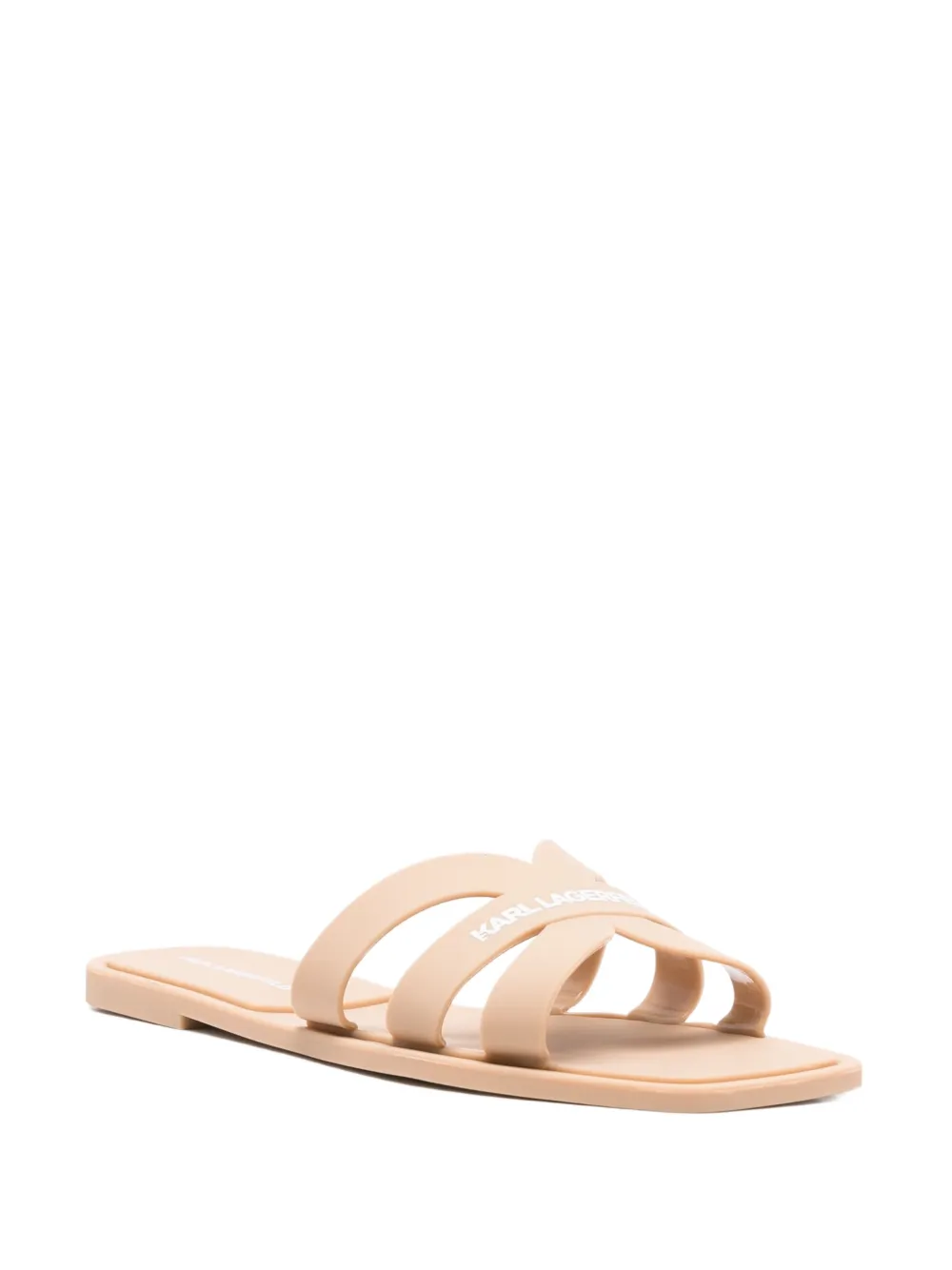 Karl Lagerfeld logo-detail three-strap slides | Image 2
