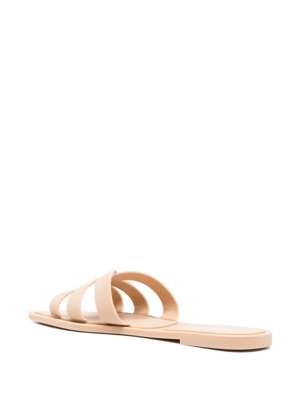 Karl Lagerfeld Slippers met drie bandjes en logodetail Beige