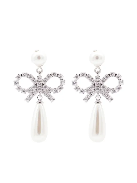 Self-Portrait Bow Droplet earrings