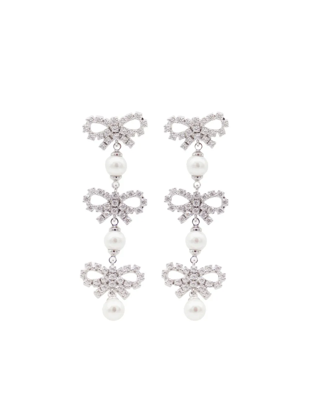 Shop Self-portrait Mini Bow Drop Earrings