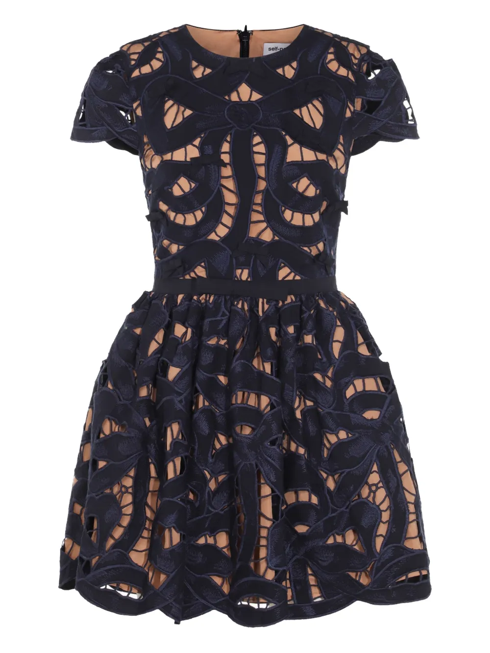 embroidered mini dress