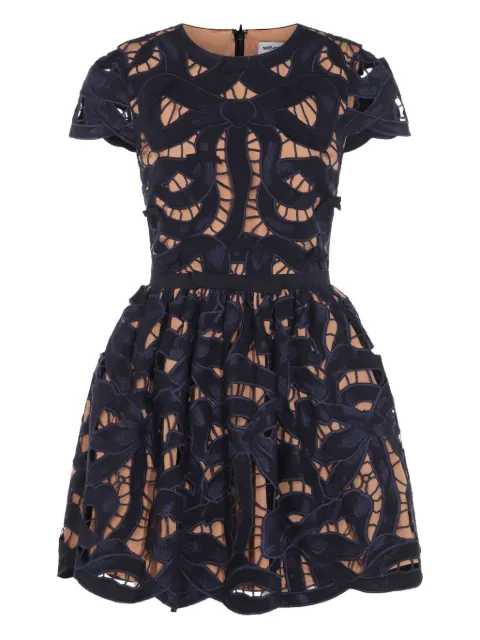 Self-Portrait embroidered mini dress