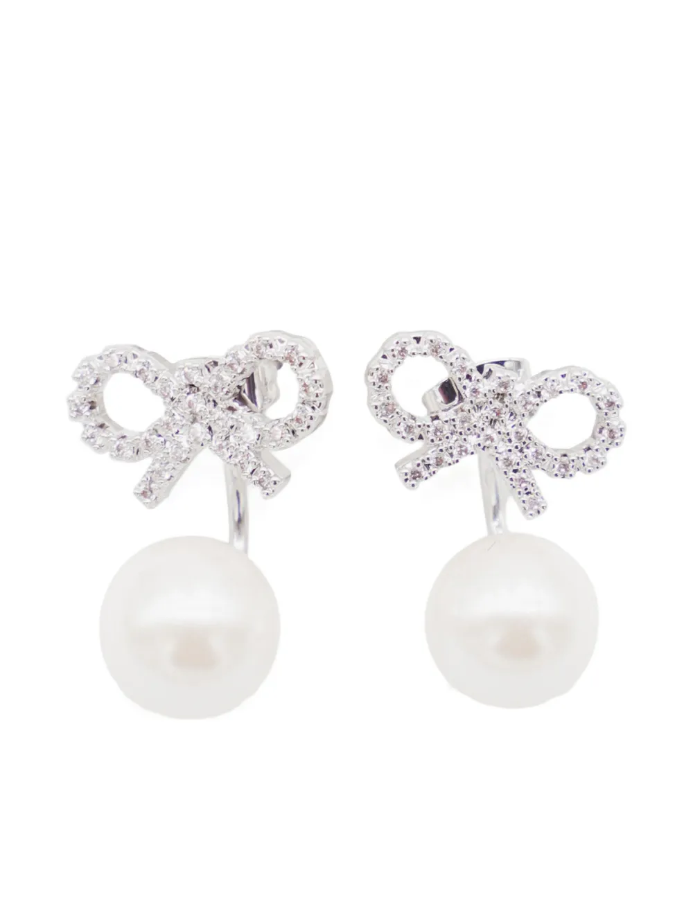 Self-Portrait aretes Crystal Bow | plateado | Image 1