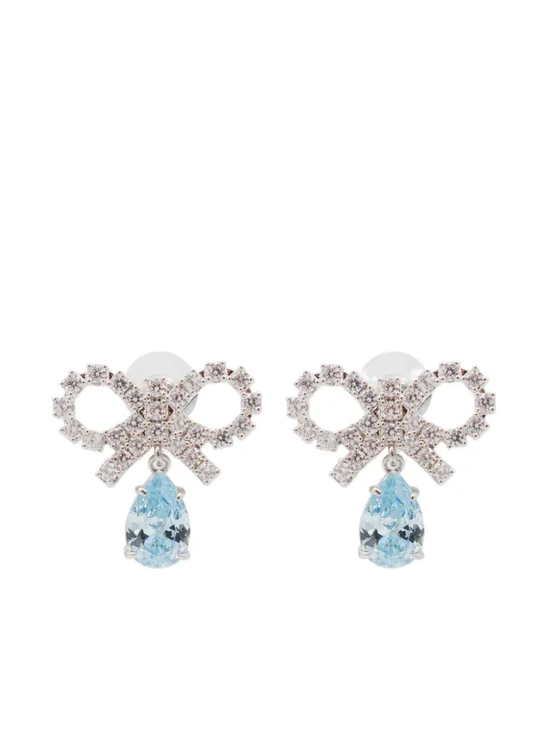 Self-Portrait Bow ミニ ピアス | シルバートーン | FARFETCH JP