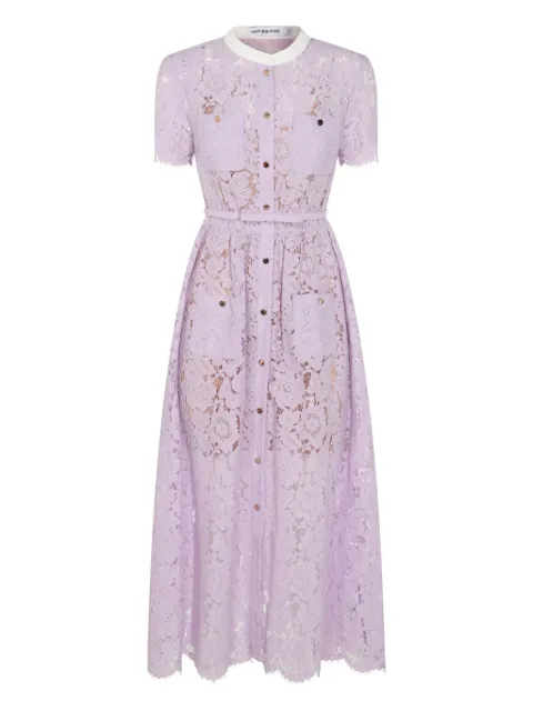 Self-Portrait lace button-up midi dress