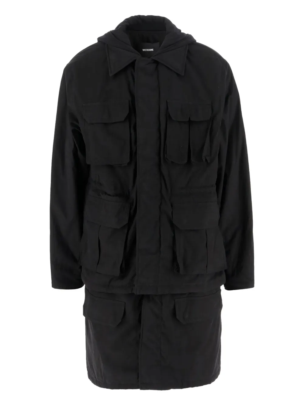 We11done hooded raincoat | negro | Image 1