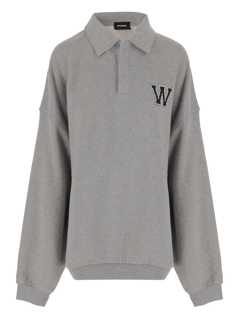 We11done logo-embellished polo shirt - グレー We11done logo-embellished polo shirt - グレー