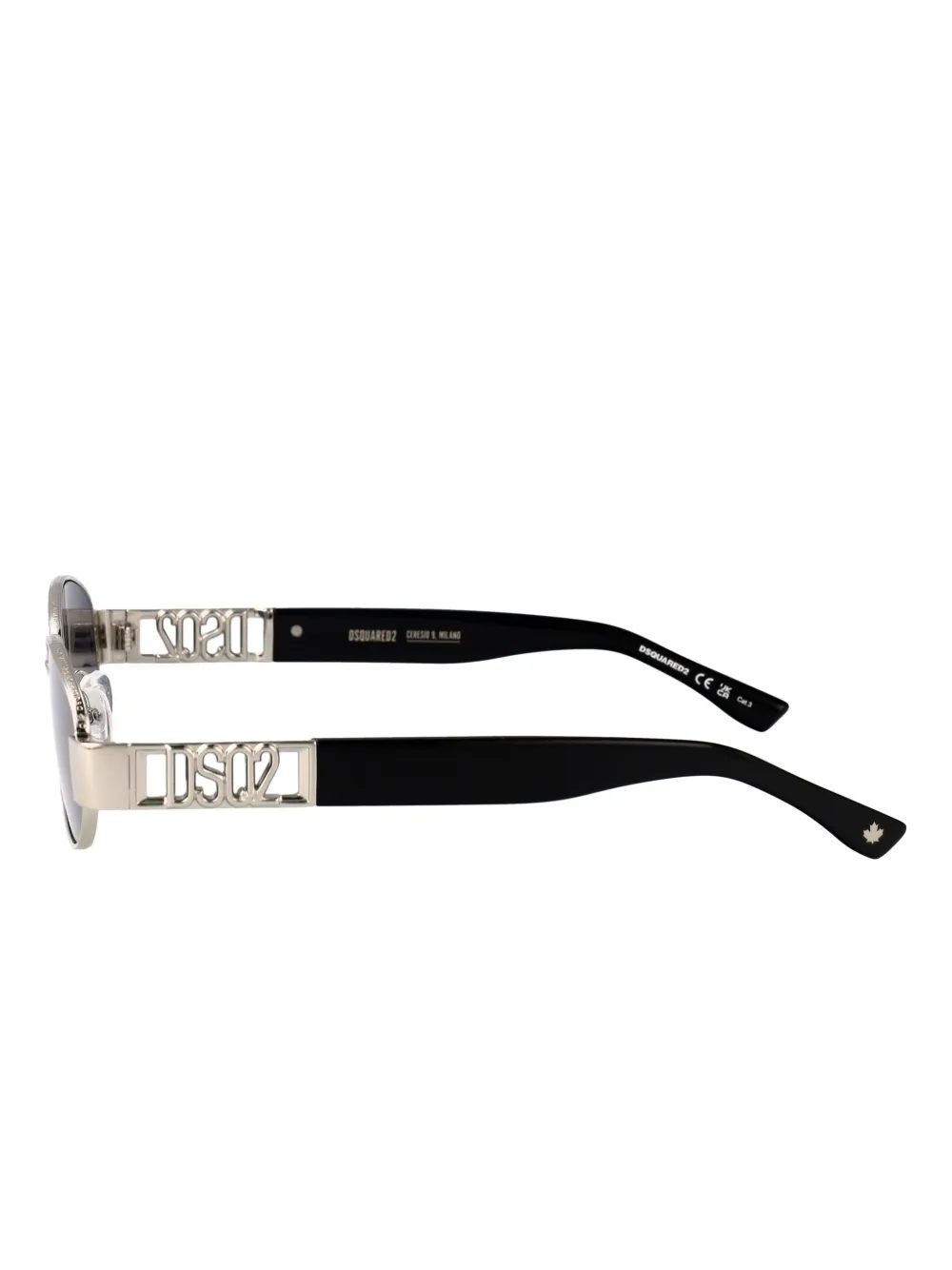 DSQUARED2 EYEWEAR Zonnebril met ovalen montuur en logodetail Zilver